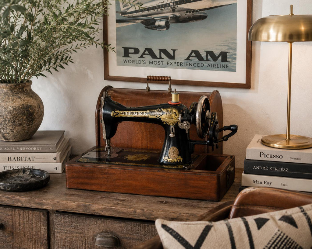 Máquina de Coser Antigua Singer 15K de 1920 | Sphinx Memphis | Estuche, Accesorios y Garantía Original de 1924
