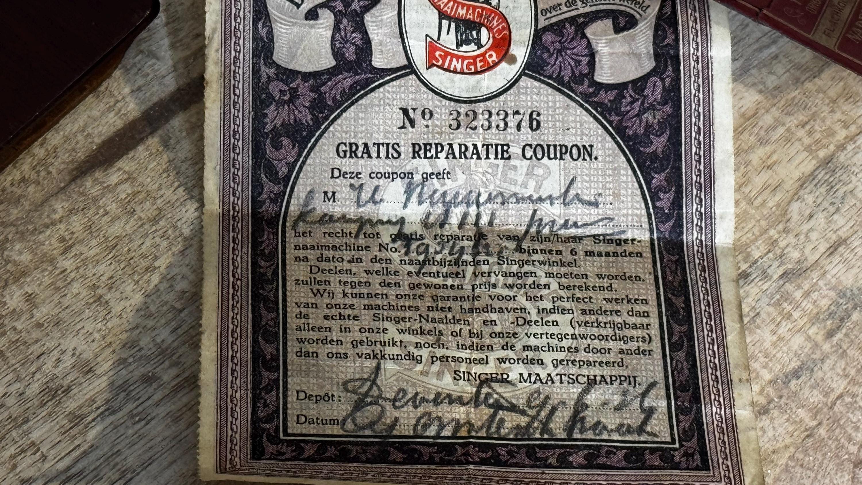 Máquina de Coser Antigua Singer 15K de 1920 | Sphinx Memphis | Estuche, Accesorios y Garantía Original de 1924