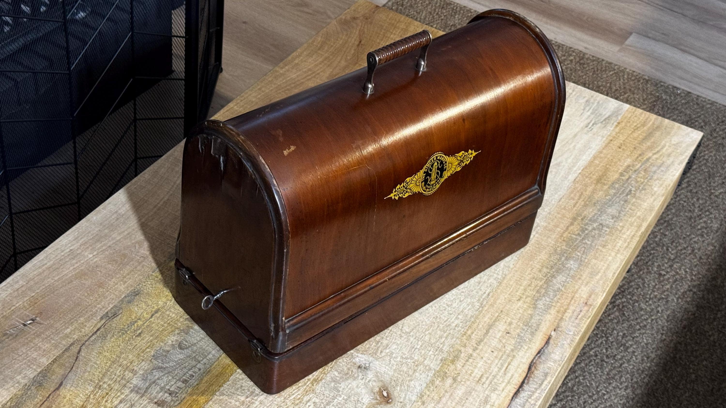 Máquina de Coser Antigua Singer 15K de 1920 | Sphinx Memphis | Estuche, Accesorios y Garantía Original de 1924