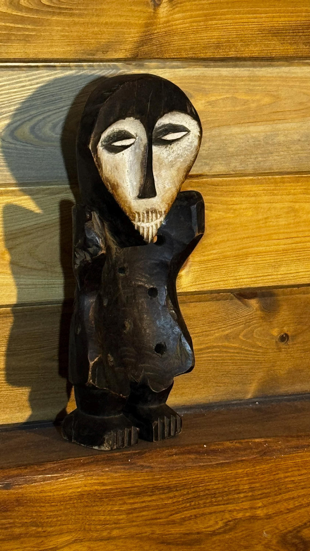 Estatua Lega Bwami Auténtica | Escultura Africana del Congo Tallada a Mano | Arte Étnico en Madera | Pieza de Colección Vintage