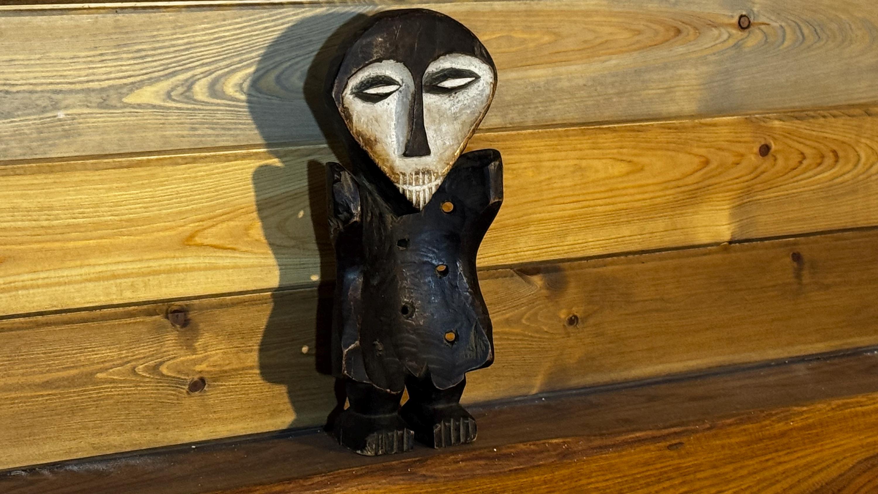 Estatua Lega Bwami Auténtica | Escultura Africana del Congo Tallada a Mano | Arte Étnico en Madera | Pieza de Colección Vintage