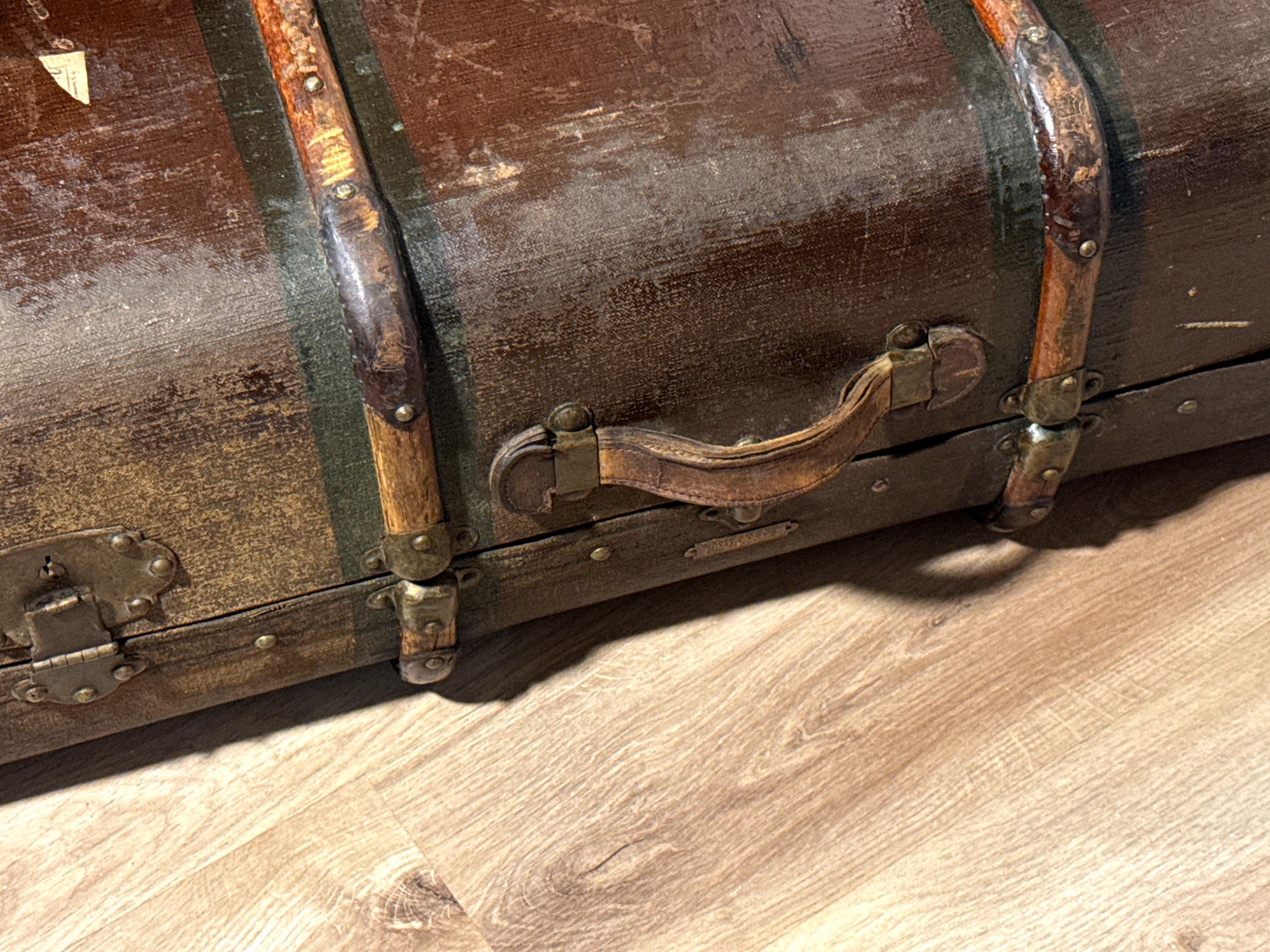Maleta de Viaje Antigua Casa Piter Madrid | Baúl Original c.1900 | Steamer Trunk Español | Mesa de Centro Vintage | Antigüedad