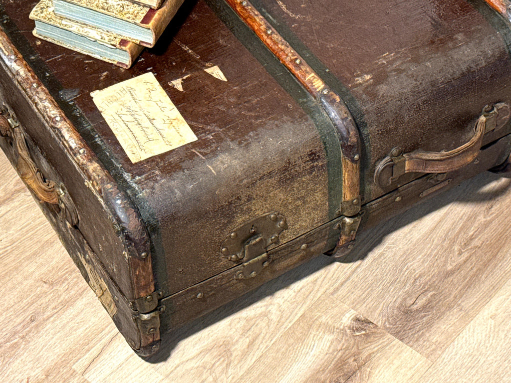 Maleta de Viaje Antigua Casa Piter Madrid | Baúl Original c.1900 | Steamer Trunk Español | Mesa de Centro Vintage | Antigüedad