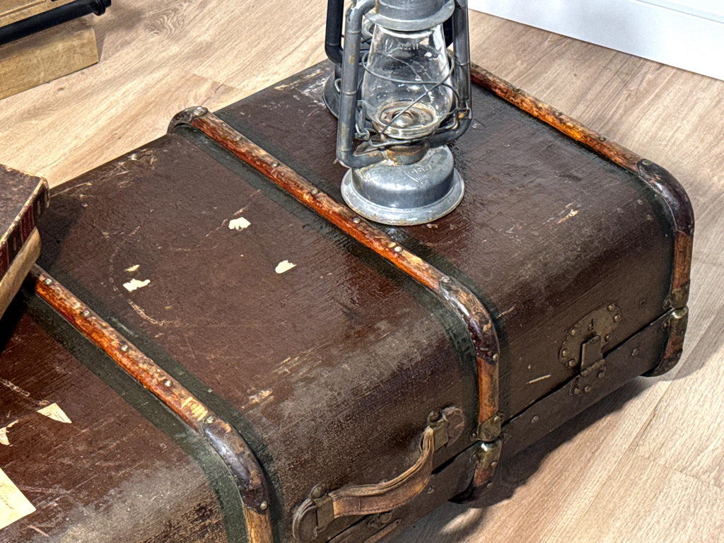 Maleta de Viaje Antigua Casa Piter Madrid | Baúl Original c.1900 | Steamer Trunk Español | Mesa de Centro Vintage | Antigüedad