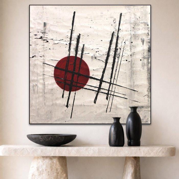 Giuseppe Panzica Vol. 3710 Rosso | Pintura Abstracta Original 2026 | Arte Contemporáneo Italiano | Lienzo XXL 100x100 cm