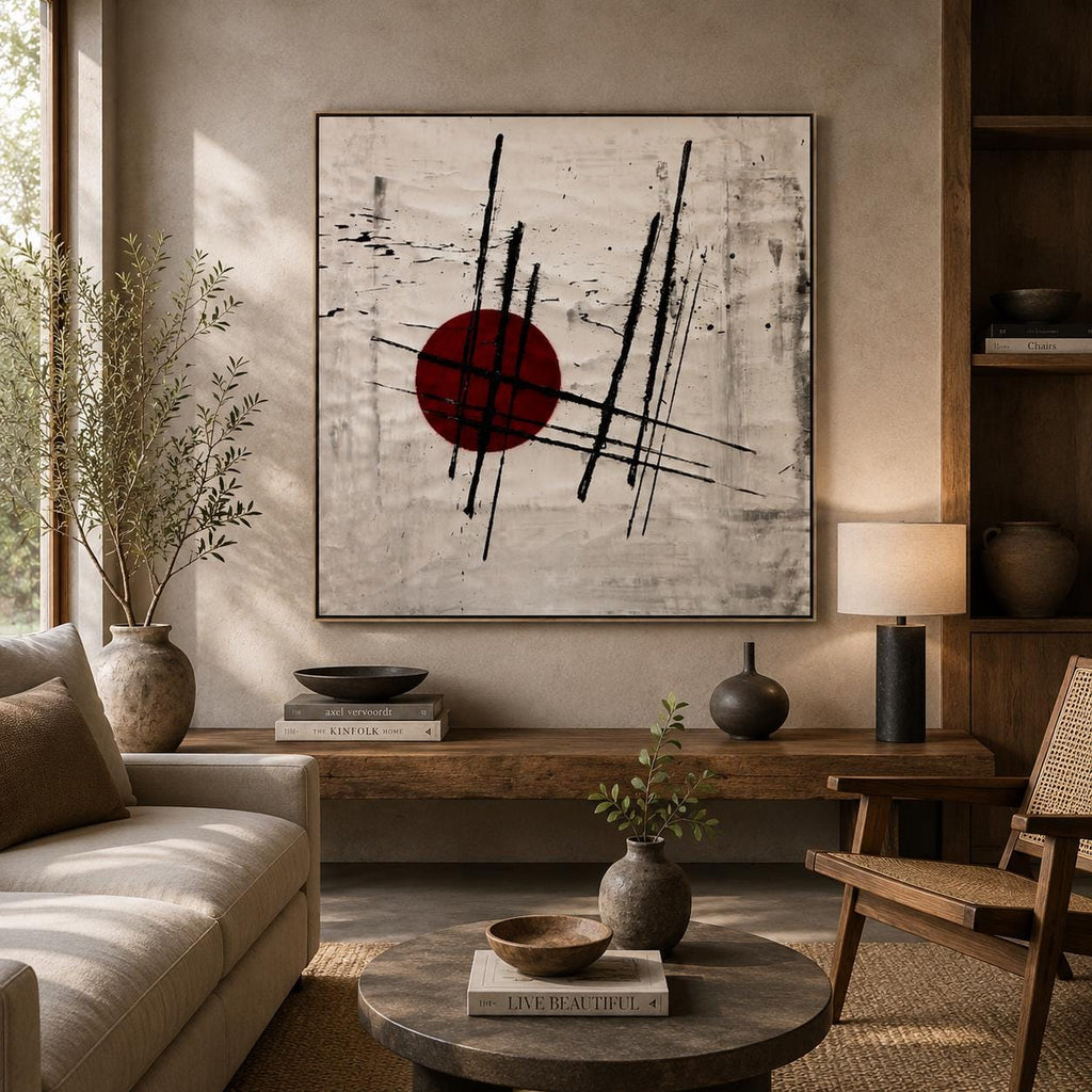 Giuseppe Panzica Vol. 3710 Rosso | Pintura Abstracta Original 2026 | Arte Contemporáneo Italiano | Lienzo XXL 100x100 cm
