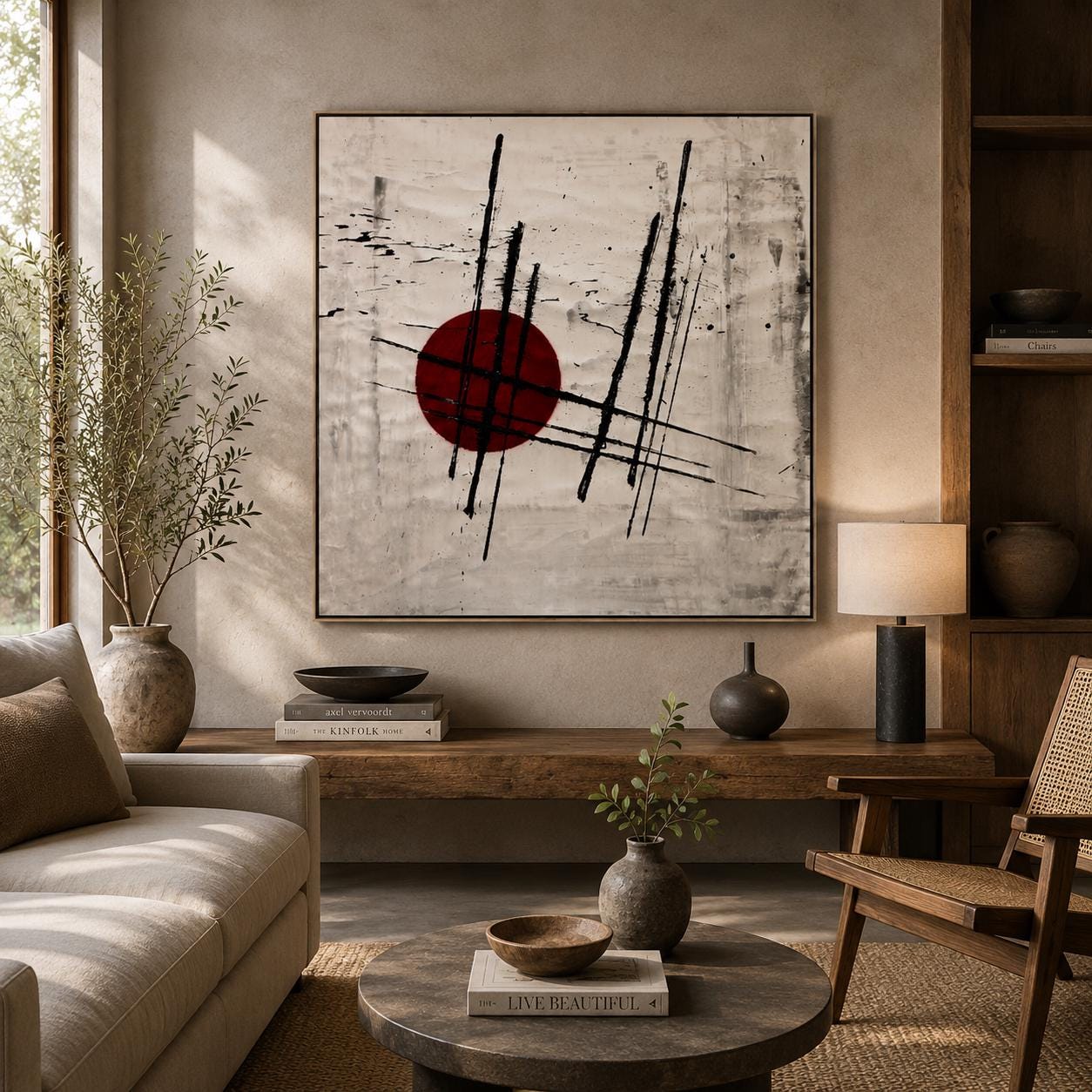 Giuseppe Panzica Vol. 3710 Rosso | Pintura Abstracta Original 2026 | Arte Contemporáneo Italiano | Lienzo XXL 100x100 cm
