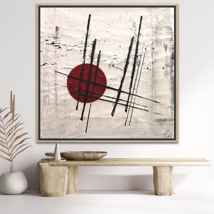 Giuseppe Panzica Vol. 3710 Rosso | Pintura Abstracta Original 2026 | Arte Contemporáneo Italiano | Lienzo XXL 100x100 cm