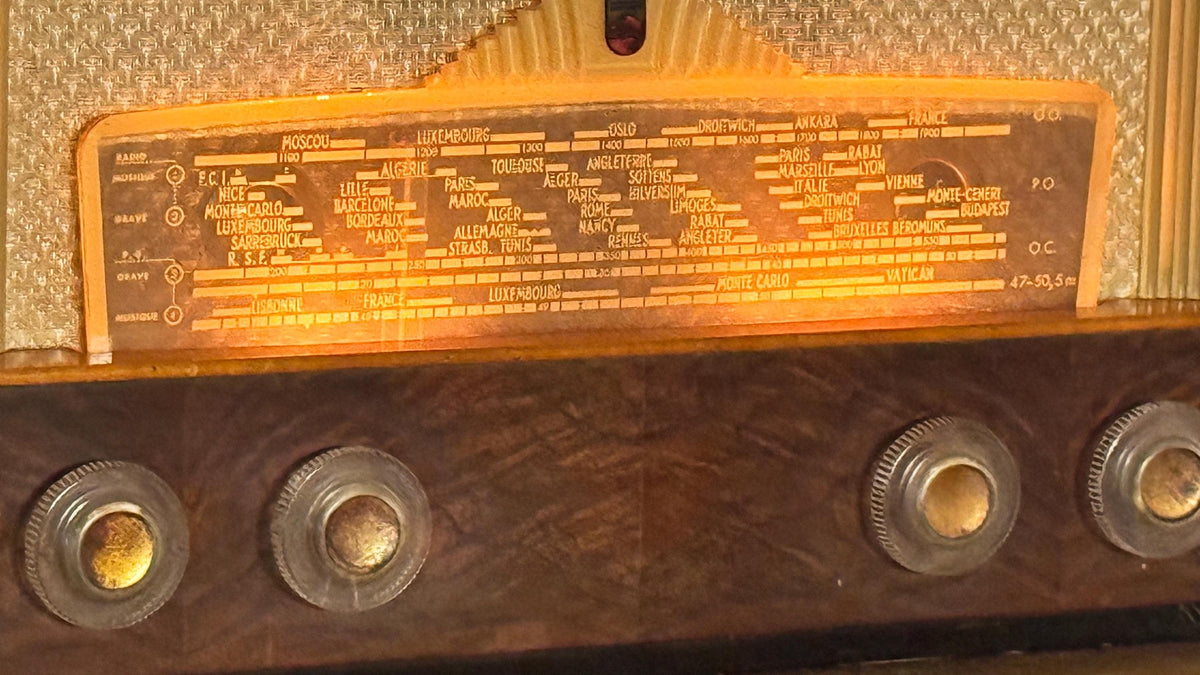 Radio Antigua Philips BF 406 A Capella c.1950 | Radio de Válvulas Francesa | Decoración Vintage Mid Century