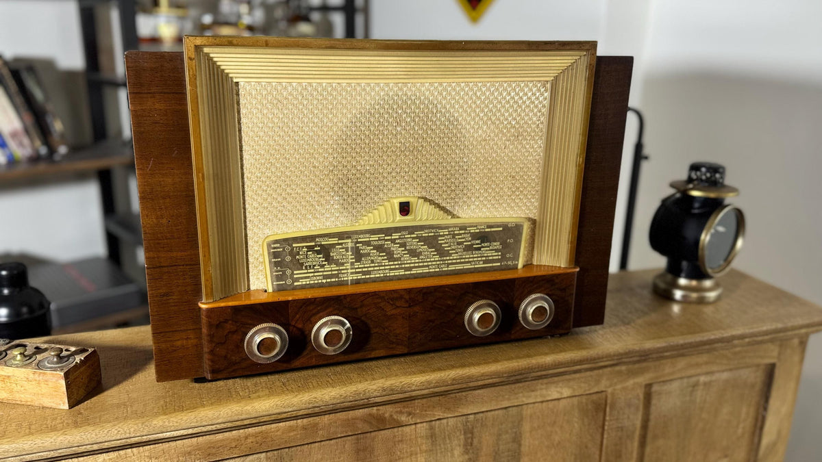 Radio Antigua Philips BF 406 A Capella c.1950 | Radio de Válvulas Francesa | Decoración Vintage Mid Century
