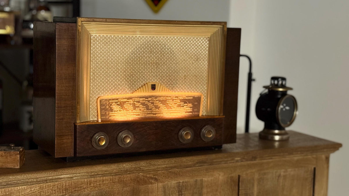 Radio Antigua Philips BF 406 A Capella c.1950 | Radio de Válvulas Francesa | Decoración Vintage Mid Century