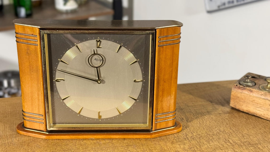 Reloj Kienzle Art Déco de Sobremesa Años 30 | Madera y Latón, Mecanismo de Cuerda