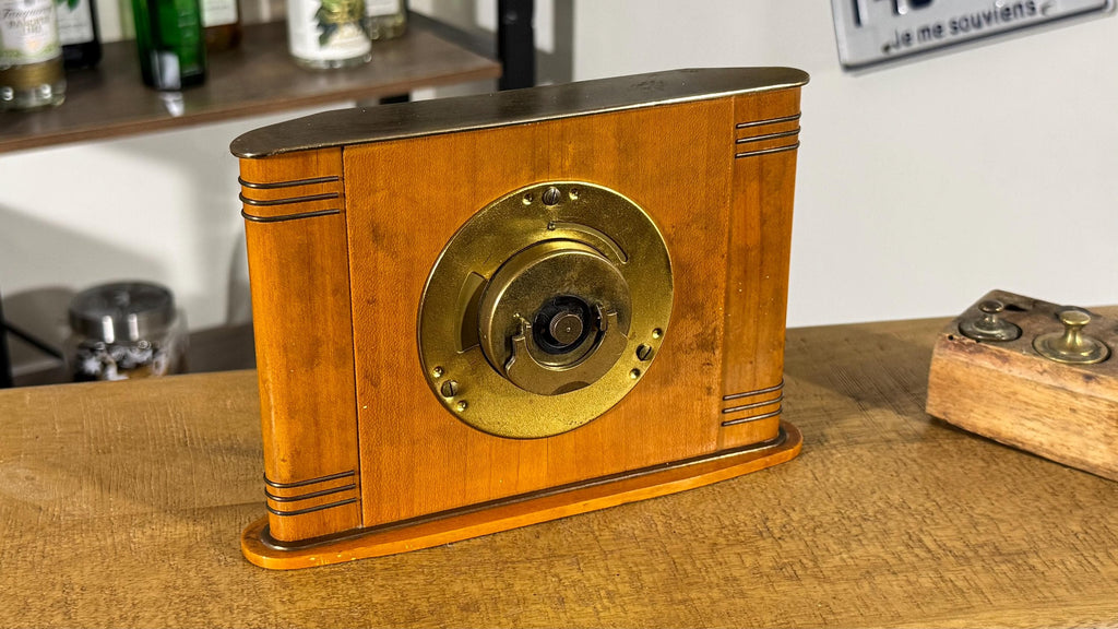Reloj Kienzle Art Déco de Sobremesa Años 30 | Madera y Latón, Mecanismo de Cuerda