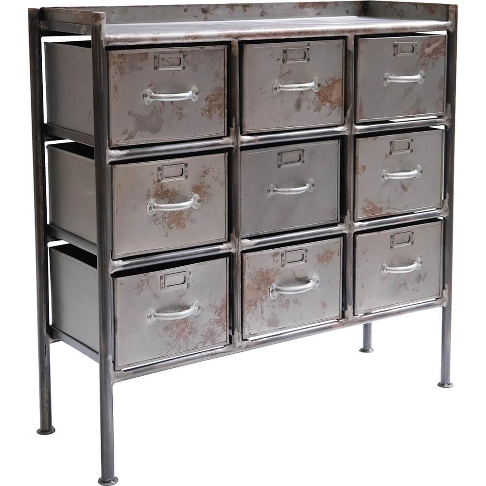 Saga Iron Dresser with 9 Drawers