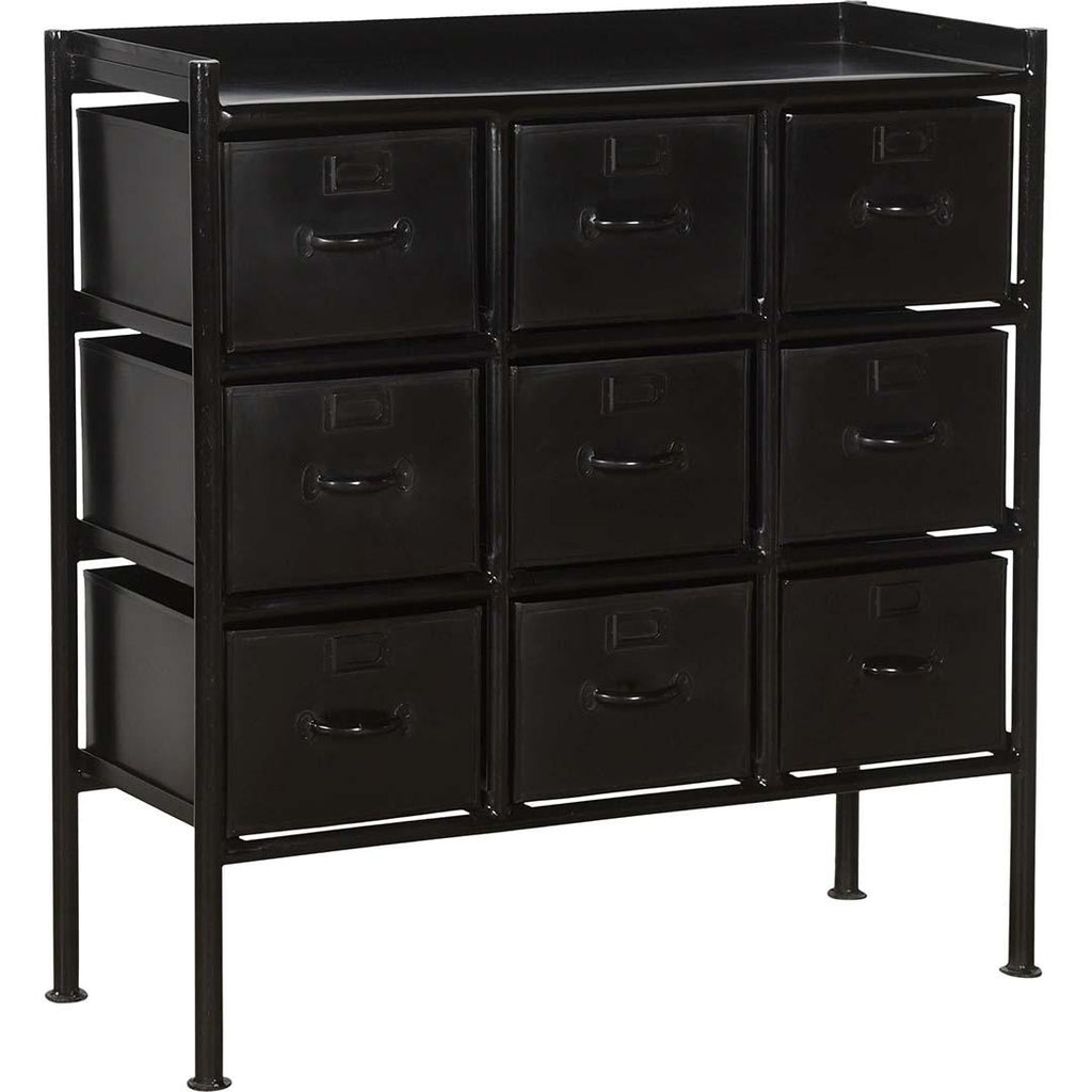 Saga Iron Dresser with 9 Drawers