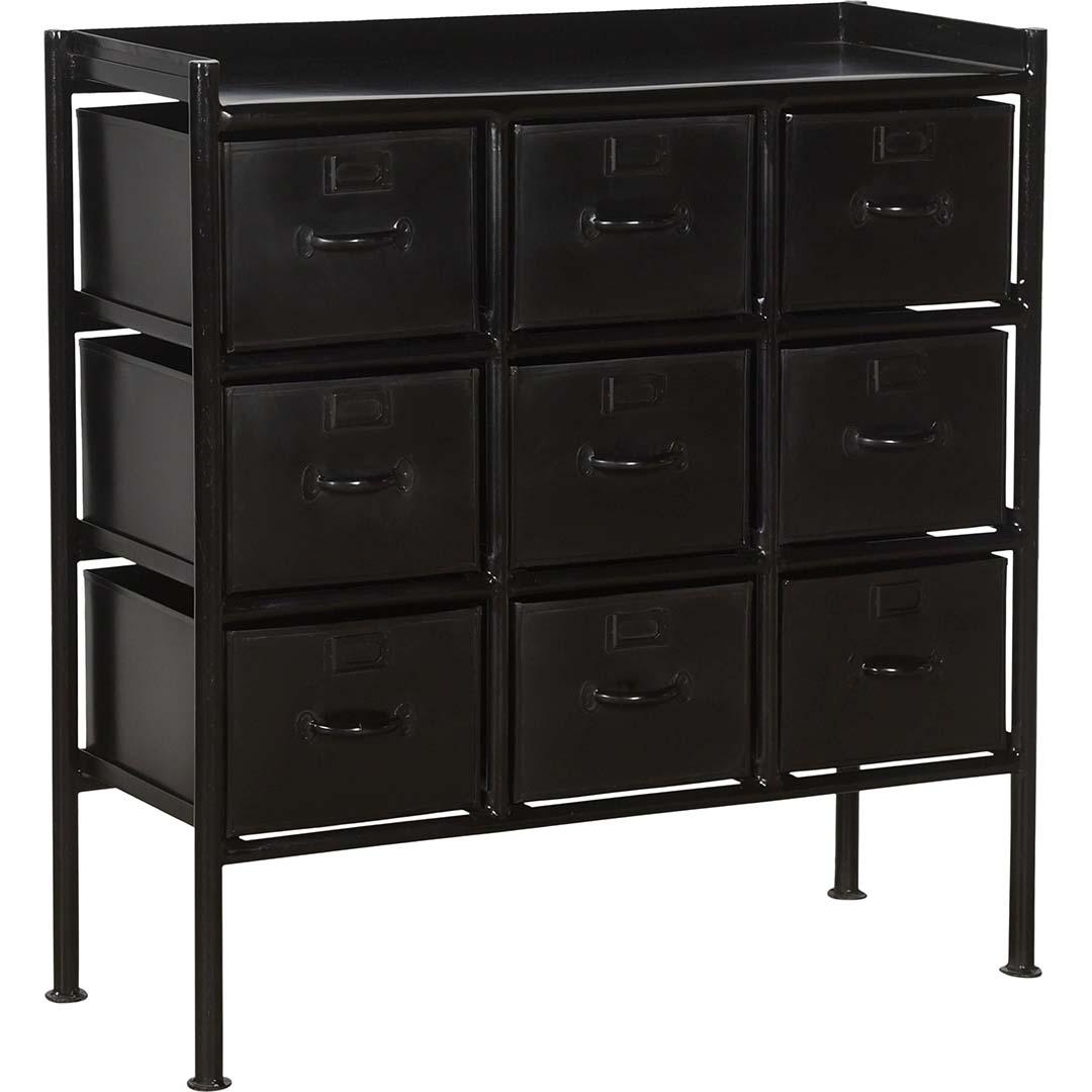 Saga Iron Dresser with 9 Drawers