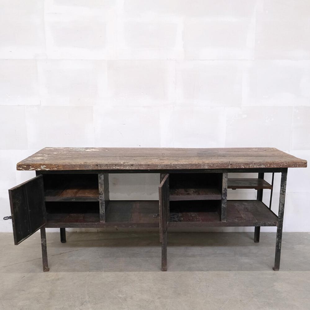 Escritorio Industrial Vintage en Madera y Metal