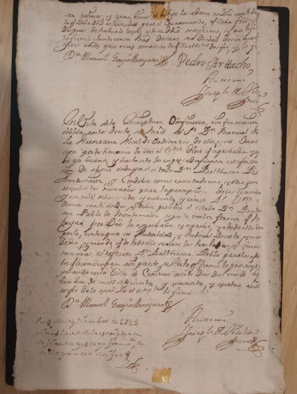 Manuscrito Histórico de Cartagena, Año 1722 - Imagen 2