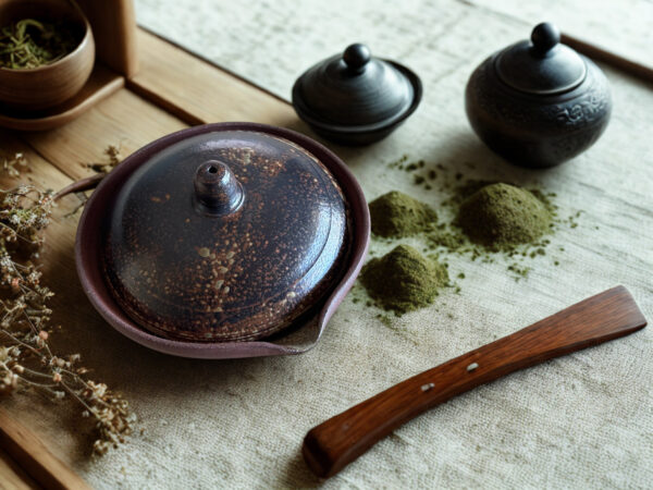 Gaiwan de cerámica roja esmaltada de Radenko Adnadj - Imagen 2