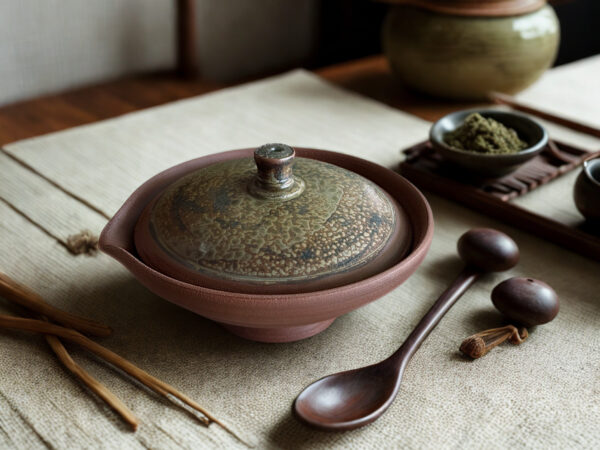 Gaiwan de cerámica roja esmaltada de Radenko Adnadj - Imagen 2