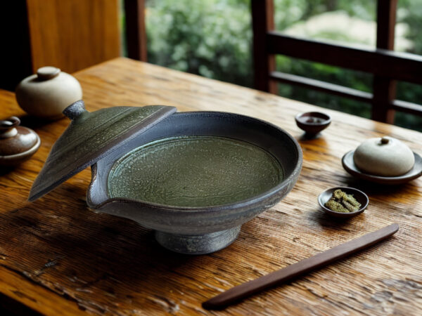 Gaiwan en cerámica negra con esmalte moteado de Radenko Adnadj